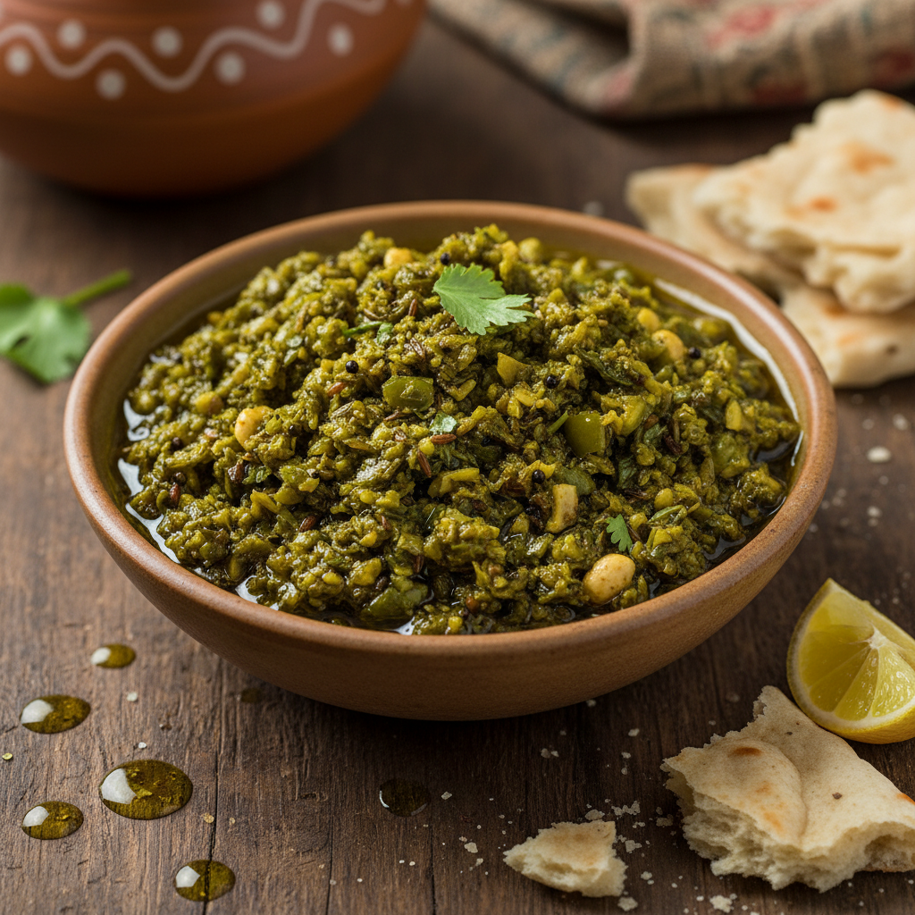 Artisanal Green Kolhapuri Thecha